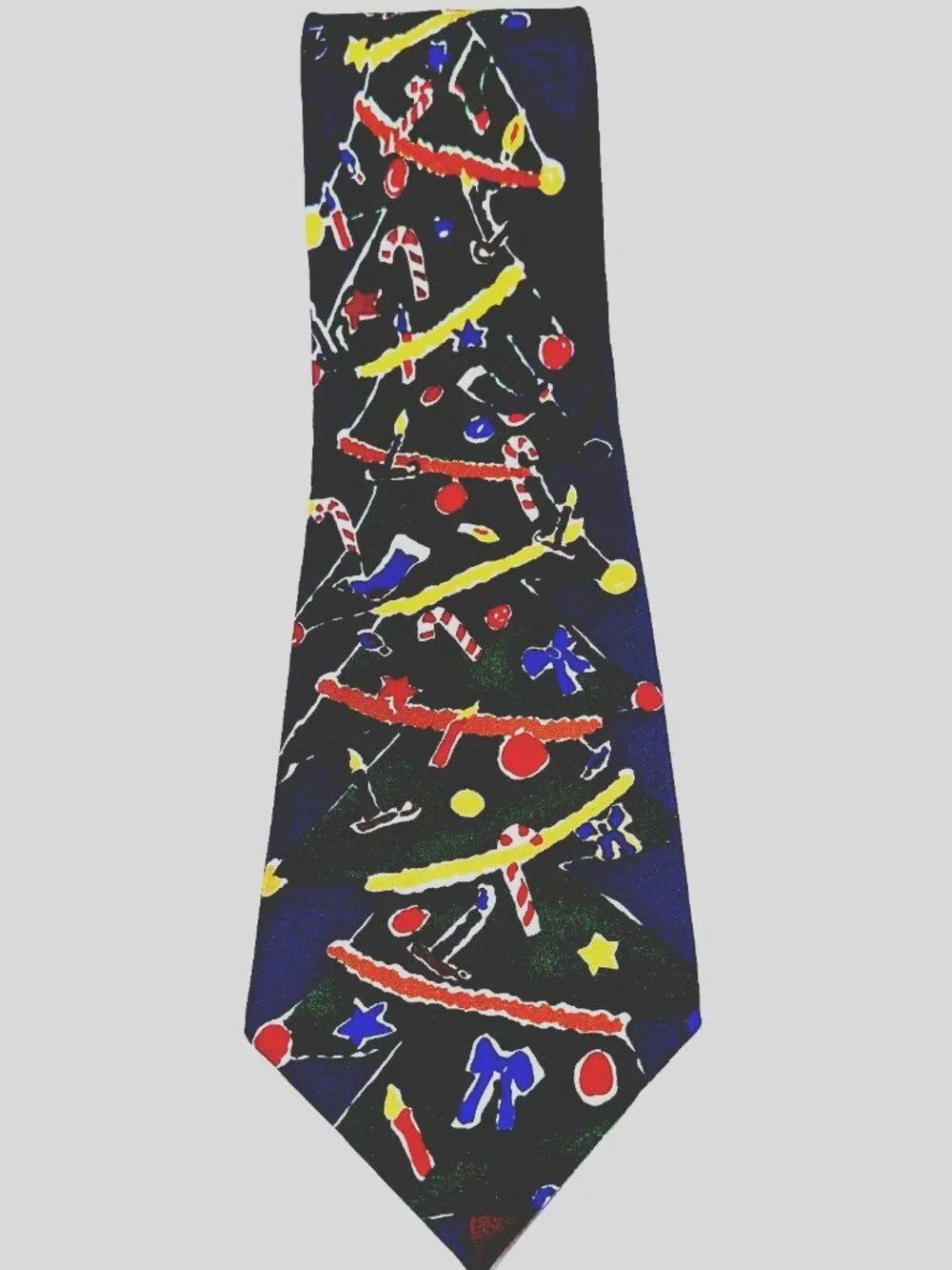 Save the Children Silk Christmas Tie USA 90s Art-to-Wear Vintage Holiday 56 x 4